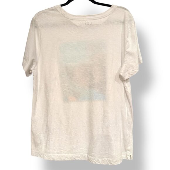 XL LOFT White Amalfi Coast Everyday Crew Tee / T-Shirt, Italy Graphic, NWOT - Picture 5 of 6